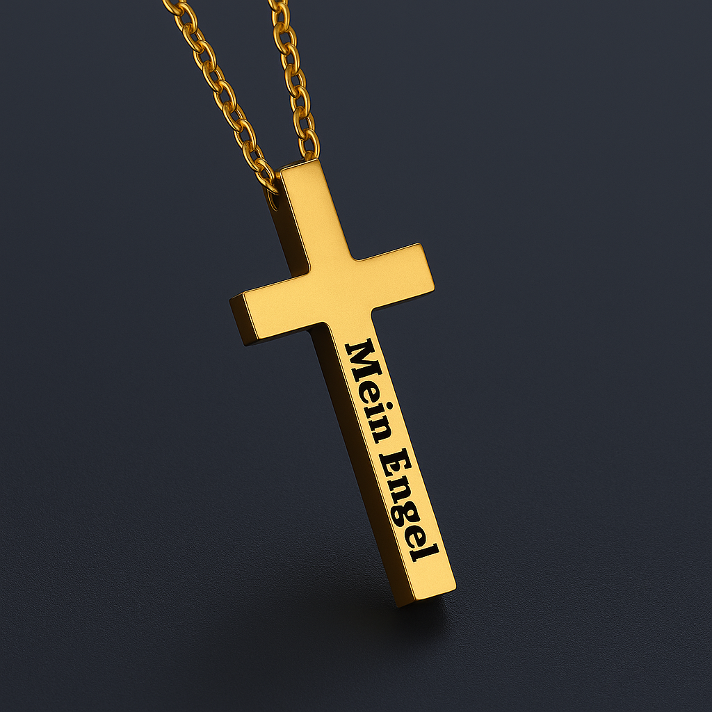 Halskette mit Gravur-Kreuz