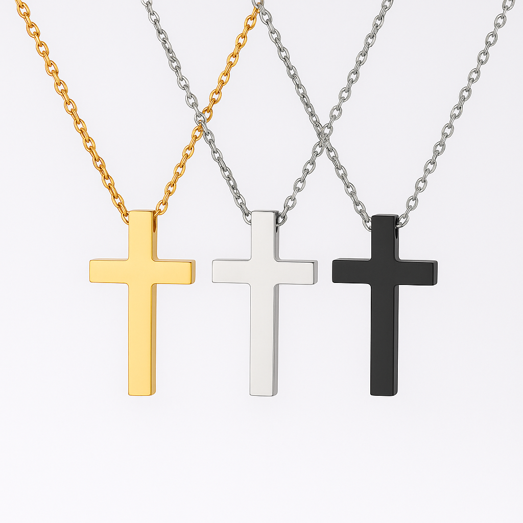 Halskette mit Gravur-Kreuz
