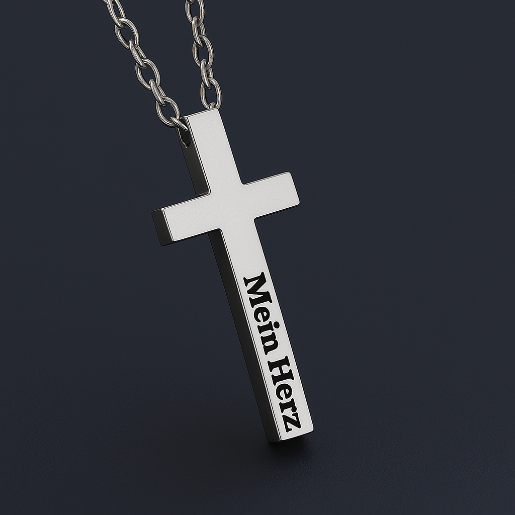 Halskette mit Gravur-Kreuz