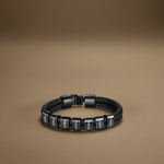 Lederarmband mit gravierten Beads