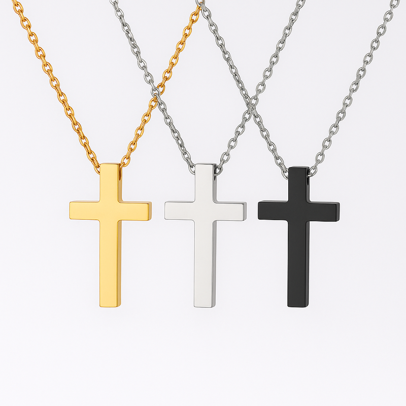 Halskette mit Gravur-Kreuz