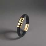 Lederarmband mit 5 gravierten Beads
