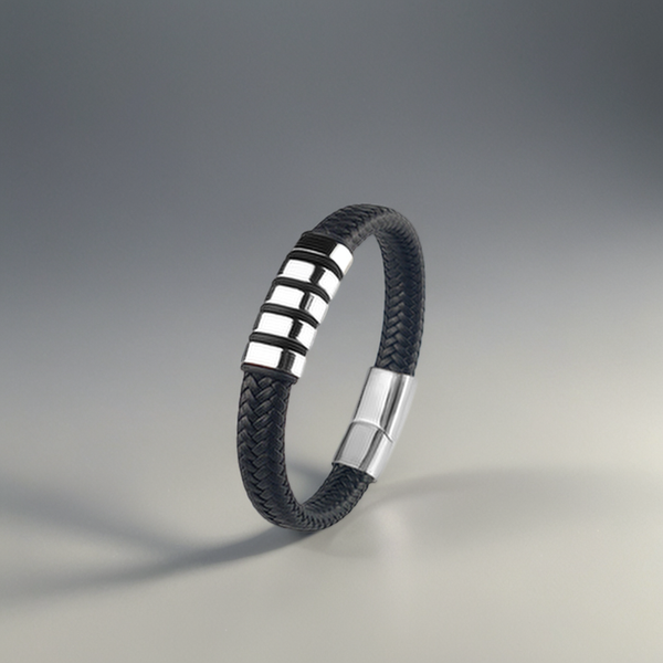 Lederarmband mit 5 gravierten Beads