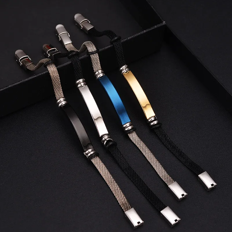 Vintage Edelstahlband mit Gravur.